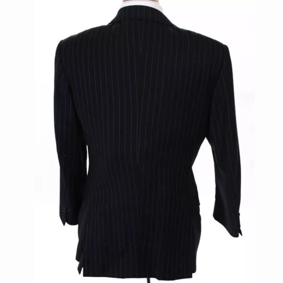 CANALI NAVY BLUE WOOL PINSTRIPE BLAZER SIZE 50 - Picture 4 of 7